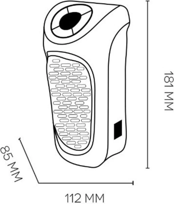 Argo Termoventilatore Ceramico Stufa Elettrica 350W con Timer Nero mod. Mio - Immagine 4 di 4