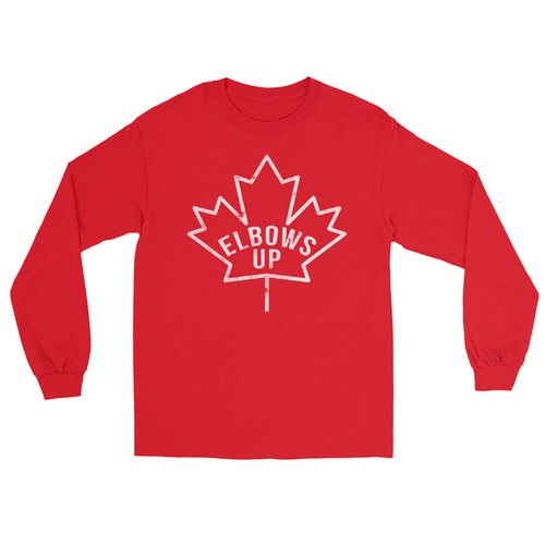 Canada Elbows Up Never 51 Long Sleeve T-Shirt, Canadian Pride Tee, Back Print - Picture 2 of 14