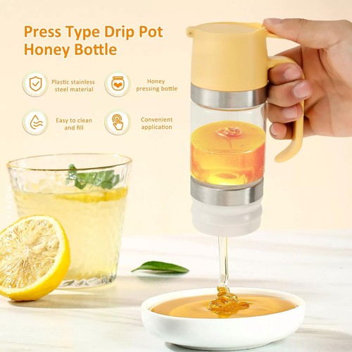 Glass Honey Dispenser No Drip Honey Dispenser Jar with Handle Syrup Dispenser AU - Picture 4 of 18