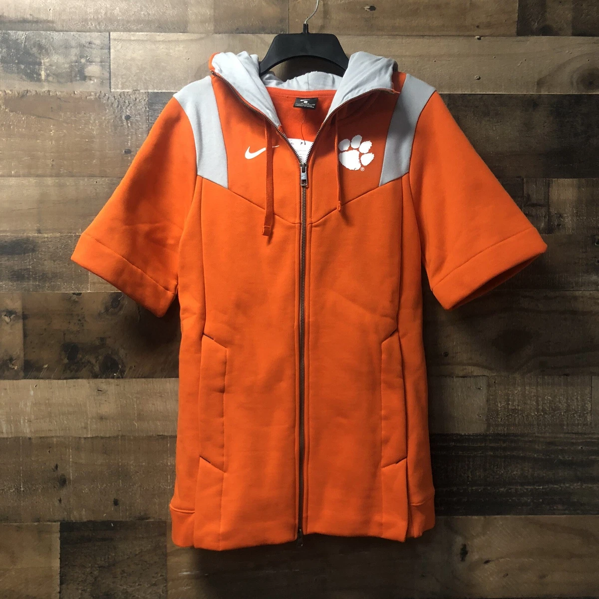 Orange short hotsell sleeve hoodie