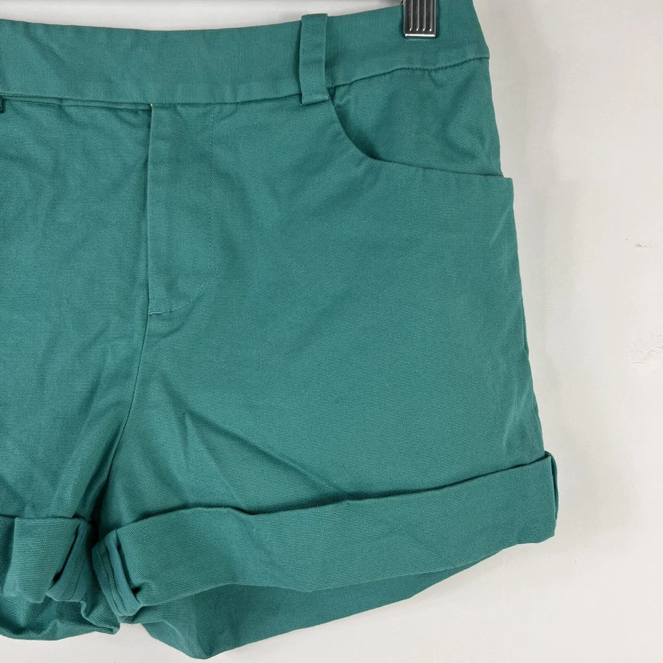 Pantalones Cortos Kate Spade Para Mujer Talla 2 Sábado Tiro Medio Puños Mezcla de Algodón Elástico Foto 3 de 4