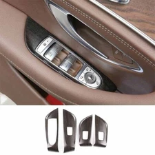 Wood Grain Lock Control Fit For Benz E-Class 16-21 Inner Window Door Switch Trim