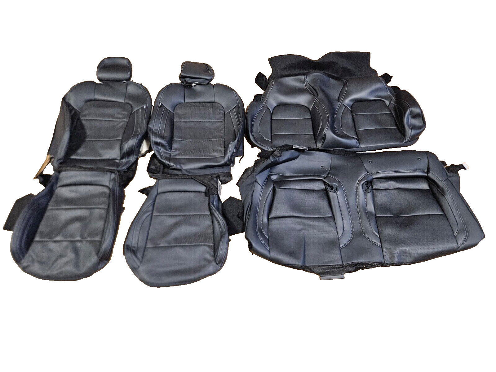 OEM Take Off Leather Seat Covers Mustang GT CONVERTIBLE 2024-2025 BLACK/ WHITE
