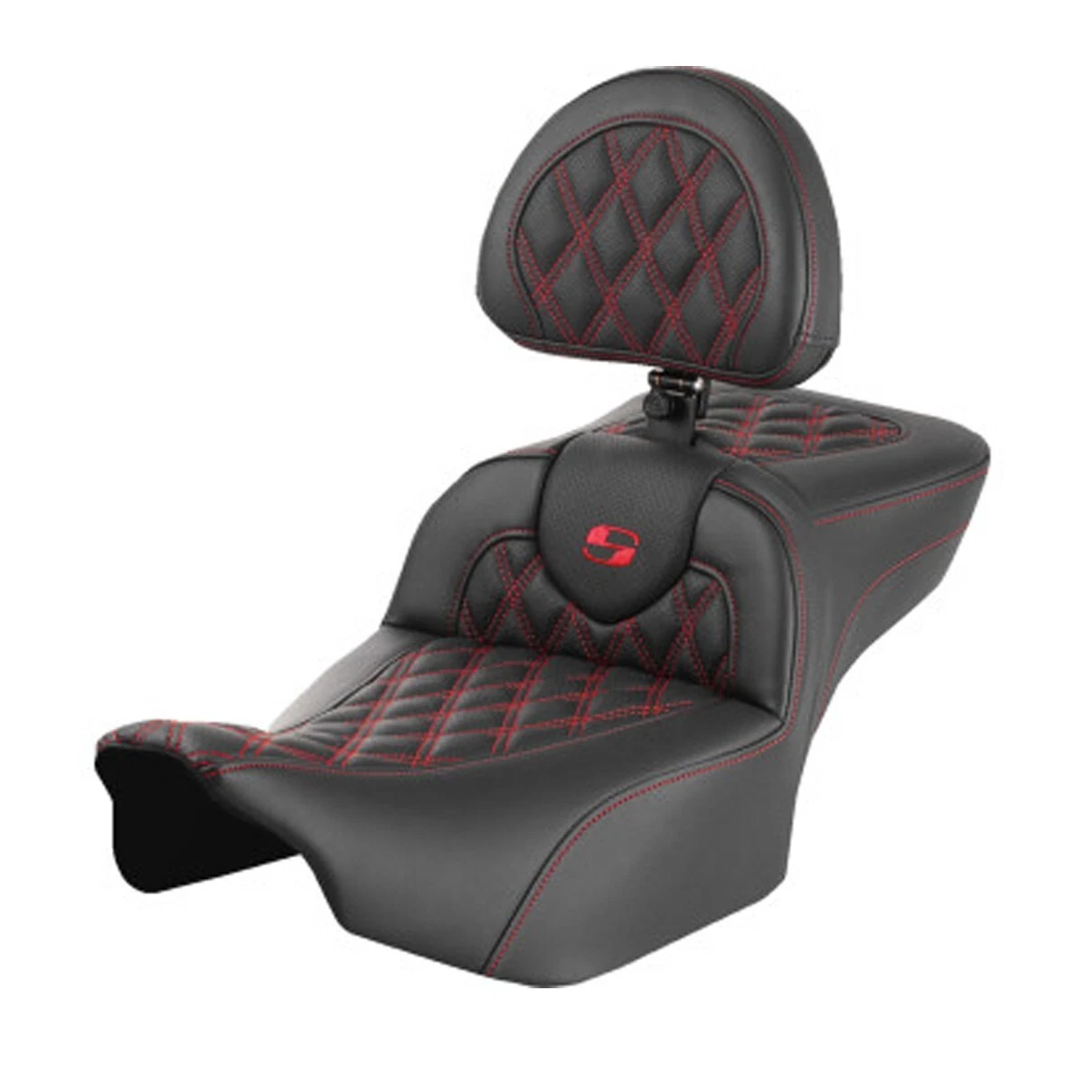 SADDLEMEN ROADSOFA ETENDED SEAT RED LATTICE STITCH HARLEY 2023