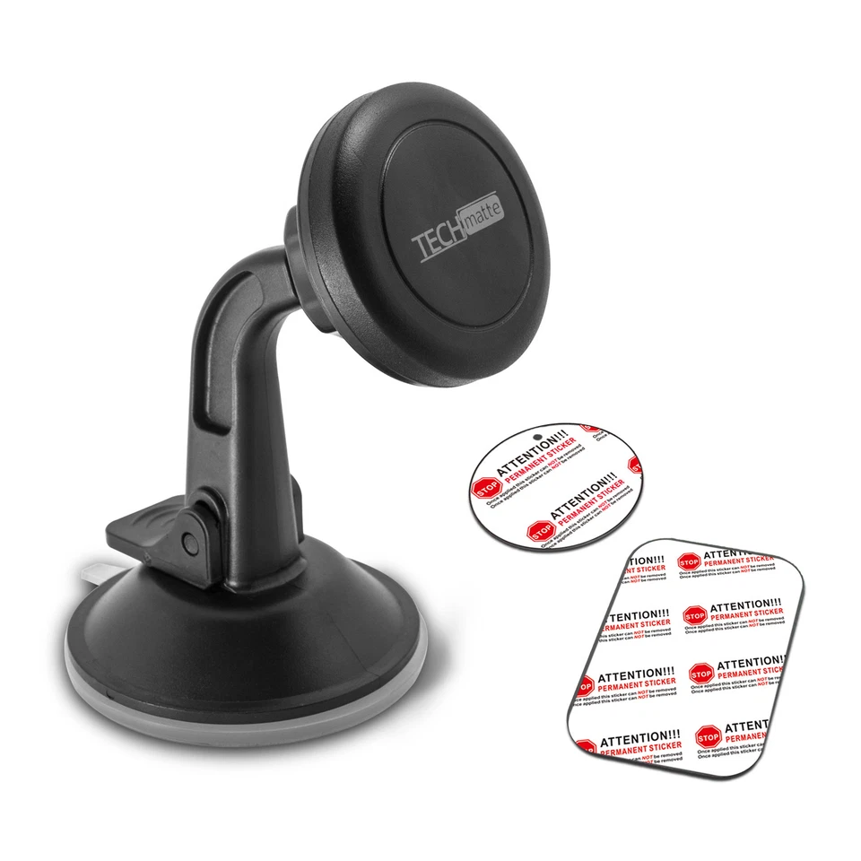 TechMatte MagGrip Dashboard and Windshield Magnetic Universal Car Mount (Black) - Image 2 of 4