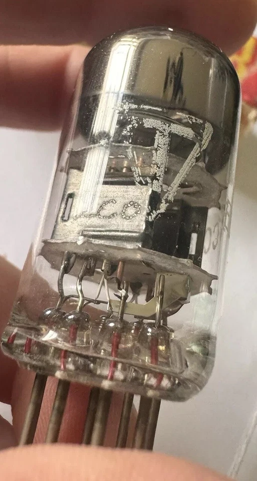 Tubo de audio placas negras Brimar 'T' E81CC 6060 RARO Foto 2 de 4