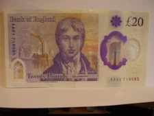 AA01 £20 THE QUEEN  Twenty Pound Note AA Prefix AA01 719085  J TURNER