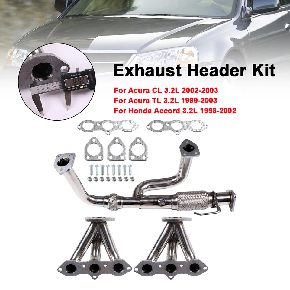 Exhaust Manifold Header 1 Set Fit Acura CL 2002-2003 Fit Acura TL 3.2L 1999-2003 - Изображение 3 из 4