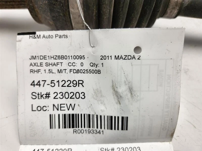 2011-2014 Mazda 2 Passenger Axle Shaft Manual Transmission OEM FD8025500B - Image 4 of 4
