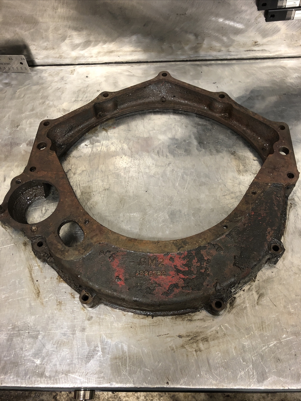 3836782 Cast Iron Powerglide Adapter Plate 1956 & Later Chevy 265 283