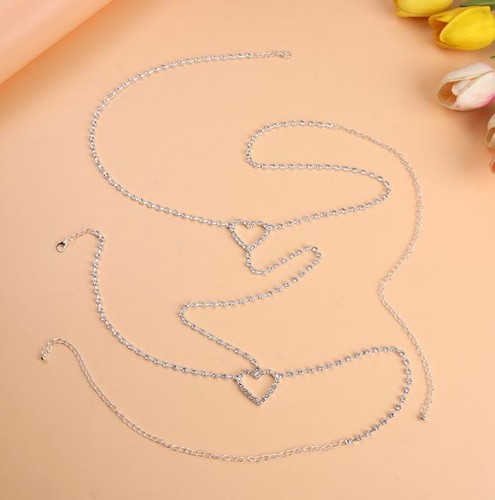 Sexy Rhinestone Heart Leg Thigh Chain Jewelry for Women Shining Crystal Harness - Picture 16 of 20