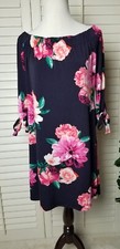 NWT Eliza J Presidential Blue Floral Off Shoulder Shift Dress Size 10