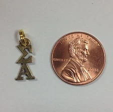 Sigma Alpha 24K Gold Plated Lavaliere Sorority Greek Ann Peden
