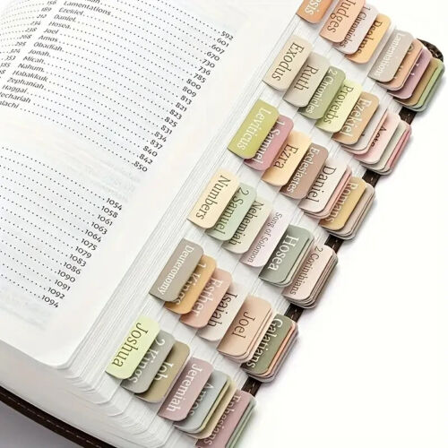 Bible Tabs, 75 Tabs, Boho Theme, Laminated Bible Tabs for Women and Men, Bible