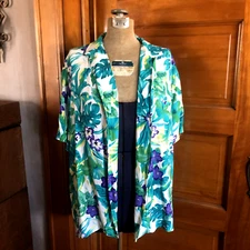 Paradise Bay Vintage Hawaiian Shirt Mens Large Aloha Luau Tiki Rayon Made Hawaii