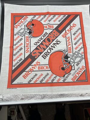 1995 NFL Cleveland Browns Bandanna Handkerchief Cheering Cloth 21.5'' x 21'' USA