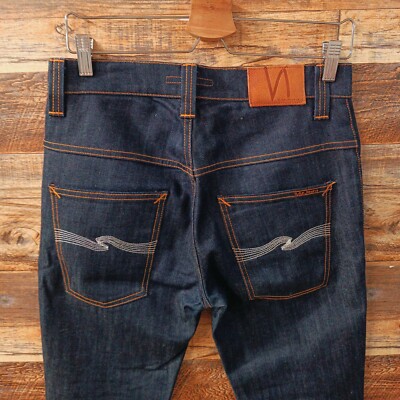 【濃紺】NUDIE JEANS セルビッジデニムジャケット オレンジ耳 Sサイズ 濃紺】NUDIE JEANS セルビッジデニムジャケット オレンジ耳 Sサイズ