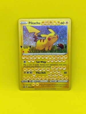 pikachu holographic pokemon card BRAND NEW Pokemon Card Holo-foil BASIC PIKACHU Made with Swarovski crystals
