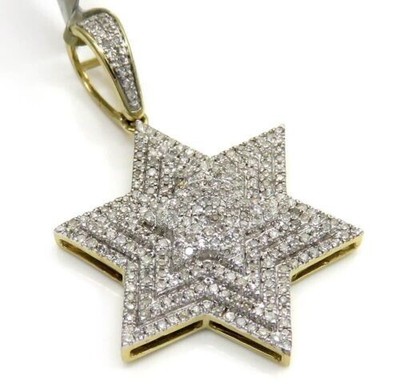 2Ct Tester Pass Moissanite Tier Star Of David Pendant Yellow Gold Plated Silver