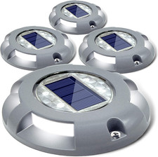    Siedinlar Solar Deck Lights Driveway Dock LED Light 4-PACK 