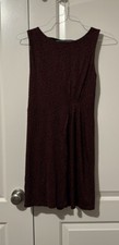 Loft Casual Dress Maroon/ Black Animal Print Size Small Petite