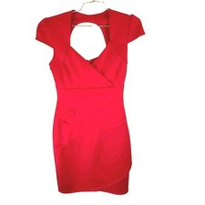 Guess Los Angeles BodyCon ‘Emily’ Cap Sleeve Dress size 2 Hot Coral Red  $150