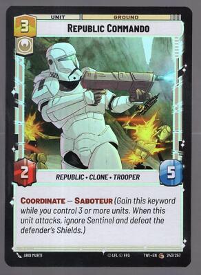 Star Wars Unlimited TotR Foil Karte TWI243 Republic Commando