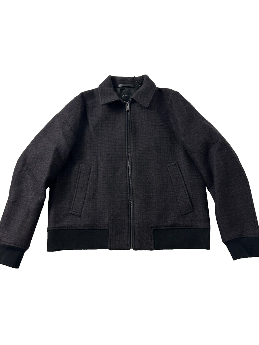 Theory Men's Mink Multi Blend Wyatt Rush Micro Check Full Zip