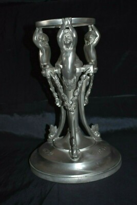 Vintage Figural White Metal Lamp Base Marked PARDEE 1847 / 1873