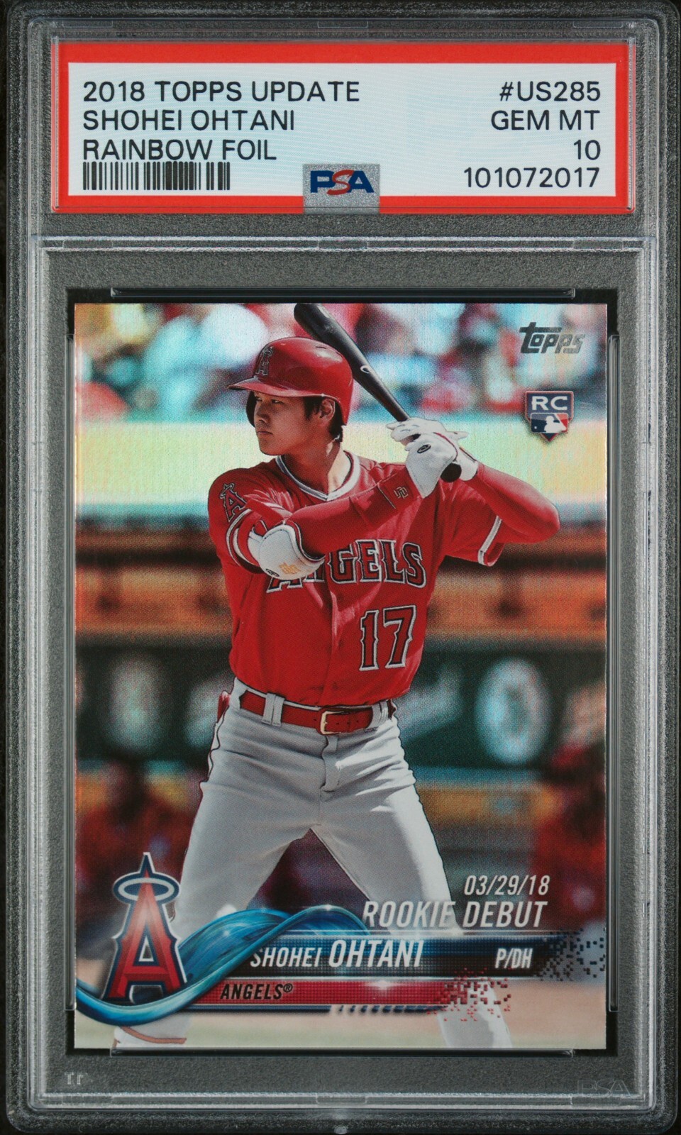 Shohei Ohtani 2018 Topps Update #US285 Rookie Debut Shohei Ohtani 2018 Topps Update #US285 Rookie Debut