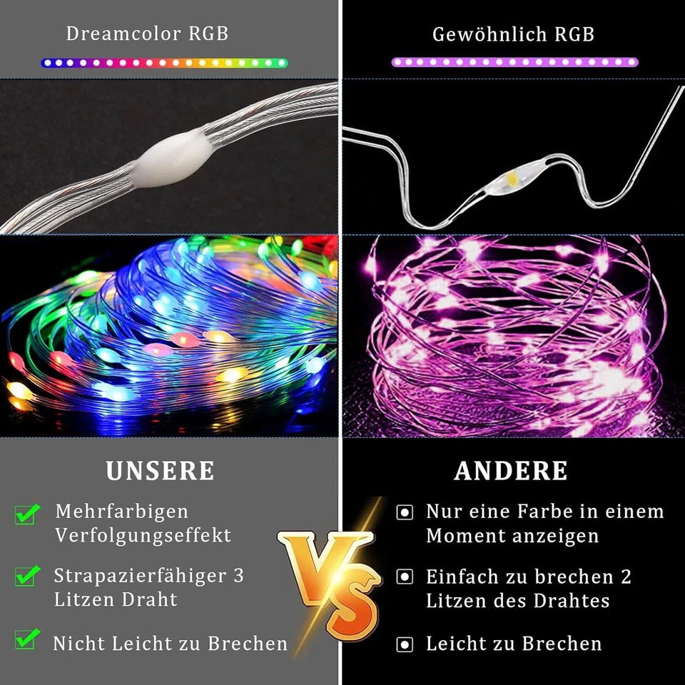 LED Lichterkette Lichtschlauch Bluetooth APP Musik Controller Lichterschlauch DE - Bild 3 von 4