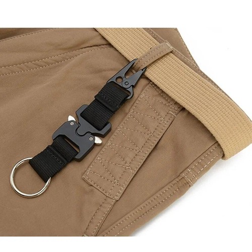 Tactical Military Keychain Quick Release Carabiner EDC Gear Clip Key Hook Buckle - Picture 4 of 15