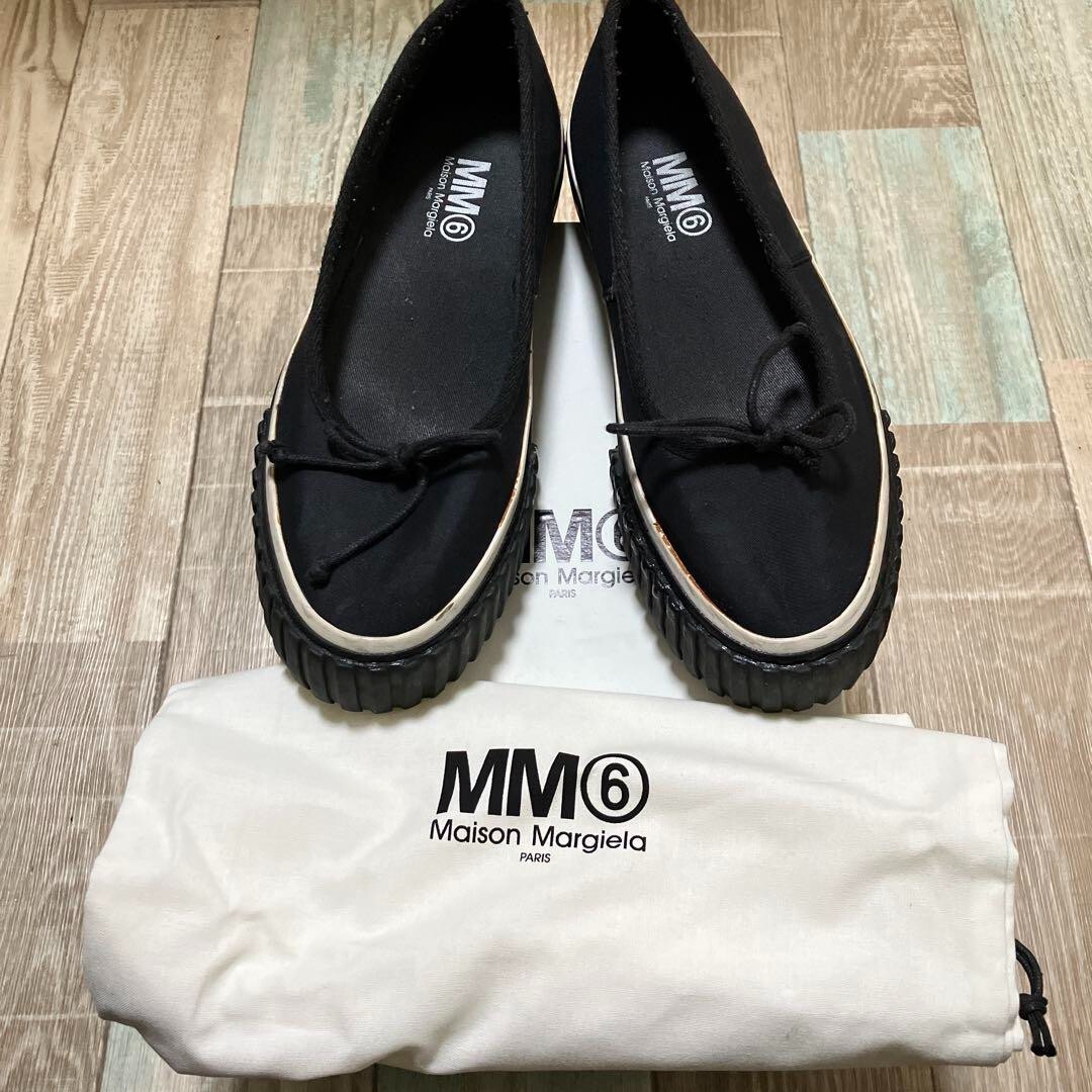 【関税&送料込み】Mm6 Maison Margiela Ballet Shoe Shoes MM6 Maison Margiela Ballet Shoes Slip-on Black Size 37