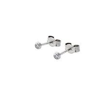 PAAR Ohrstecker 925 Sterlingsilber Rhodiniert Zirkonia Tonnenfassung Ohrringe