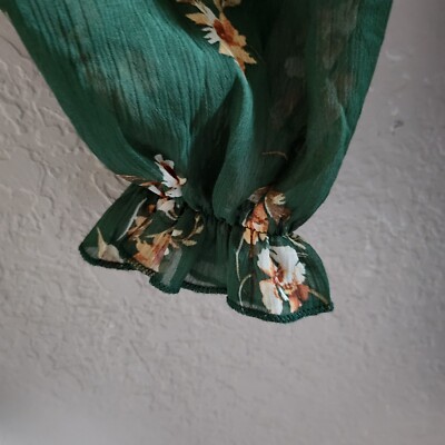 Inspired Hearts Green Floral Ruffle Dress | eBay