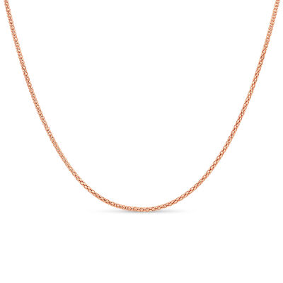 925 Sterling Silber rosevergoldet Popcorn Coreana Kette für Mädchen und Frauen