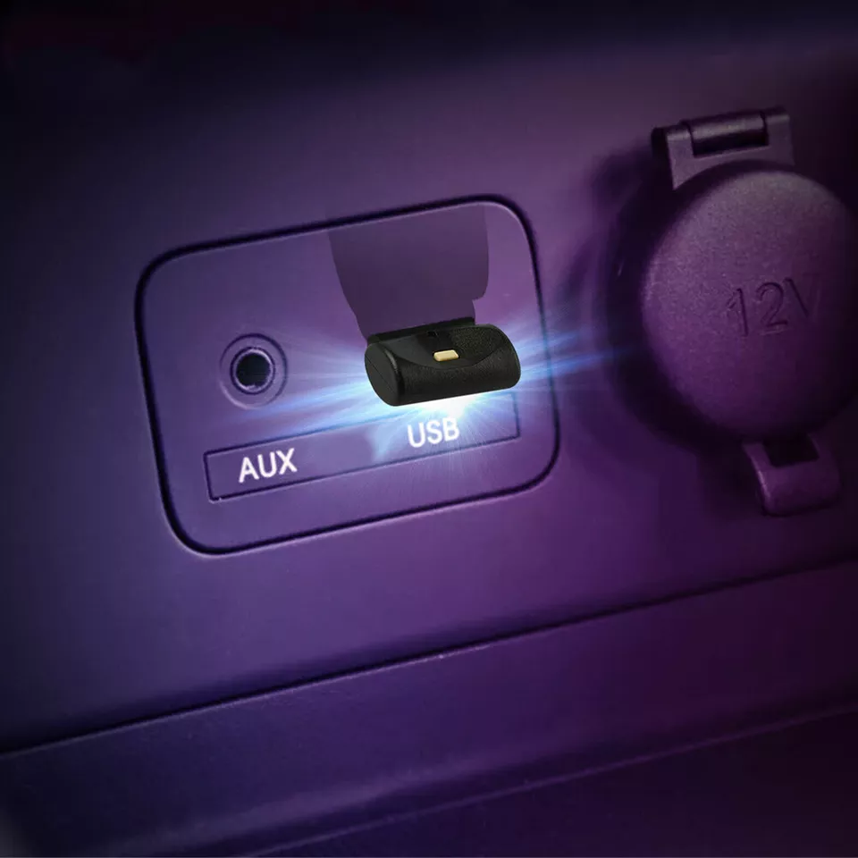 2 Piezas Mini USB LED Coche Luz Interior Estado de ánimo Neón Atmósfera Lámparas Ambientales Inalámbricas Foto 4 de 4