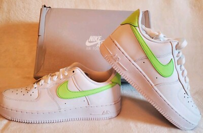 Nike Air Force 1 '07 -White-Lime Green- Womens Shoe Sneaker Sz 8.5