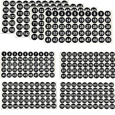 12 Sheets 1 to 200 Vinyl Number Stickers Consecutive Black,1",3sets 1-200