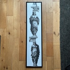 Timney Fowler Statues Black & White Print On Cotton Dates c1986 Framed & Glazed