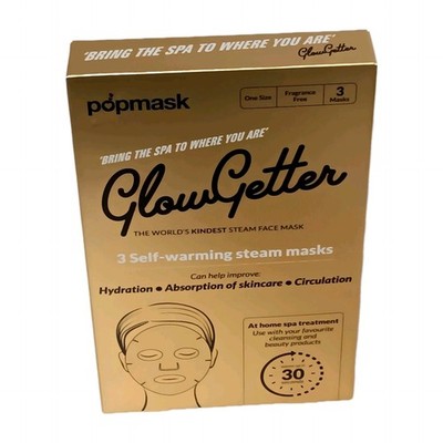 Popmask Glow Getter Self-Warming Steam Face Masks 3 Masks New