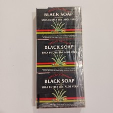 Pack of 3 African Formula Black Soap with Shea Butter Aloe Vera Bar 3.5 oz