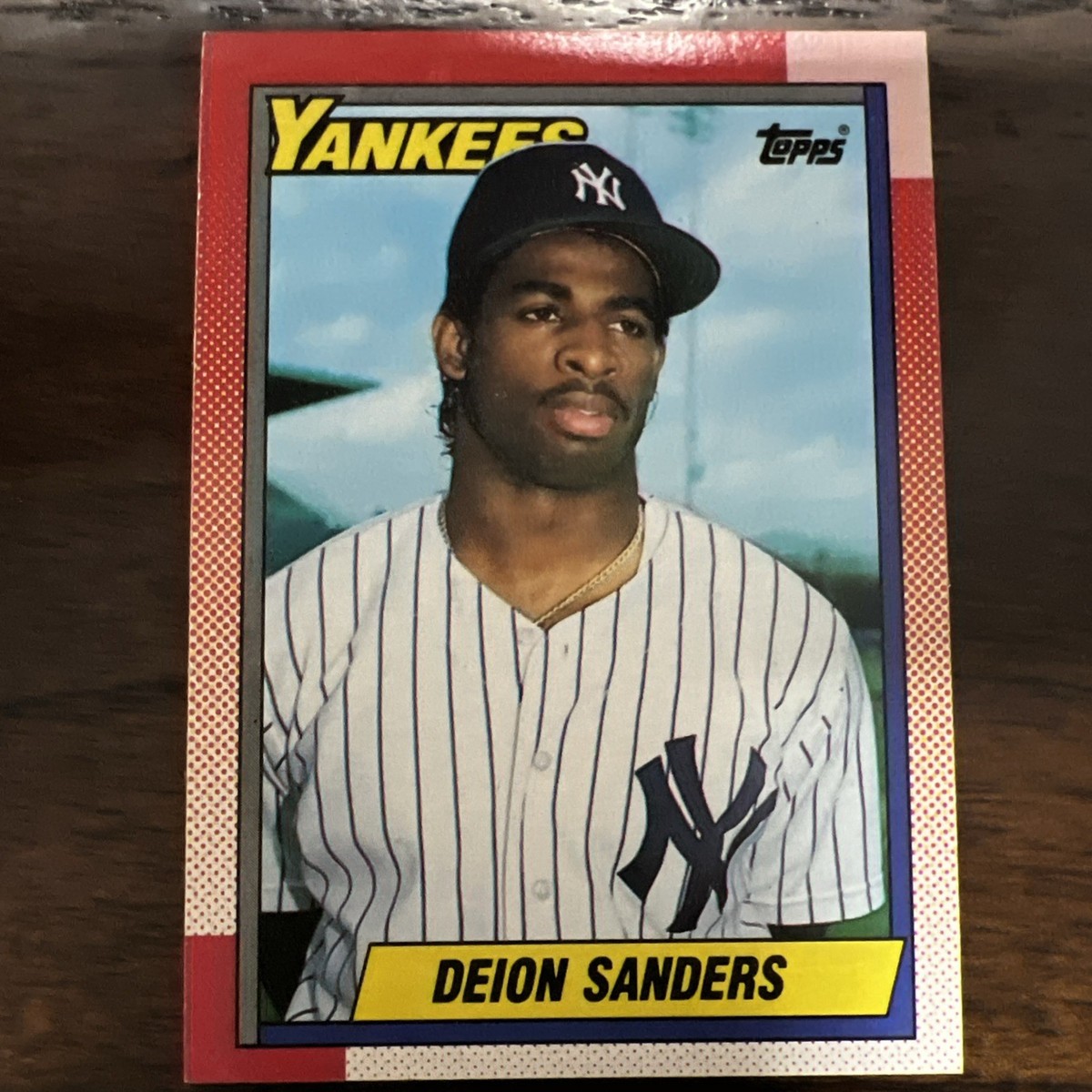 1990 TOPPS #61 DEION SANDERS *Error Card Double Image* MINT NEW