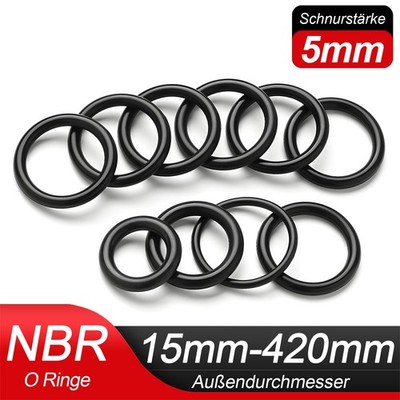 Schnurstärke 5,0mm O Ring Außen 15-420mm O-Ringe NBR 70 Dichtung Dichtungsringe