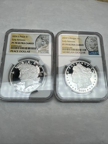 2024 S Morgan & Peace Silver Dollar Proofs $1 NGCPF70 Ultra Cameo Early Releases