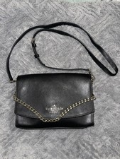 Kate Spade New York Black Shoulder Bag Chain Accent Detachable Strap Designer
