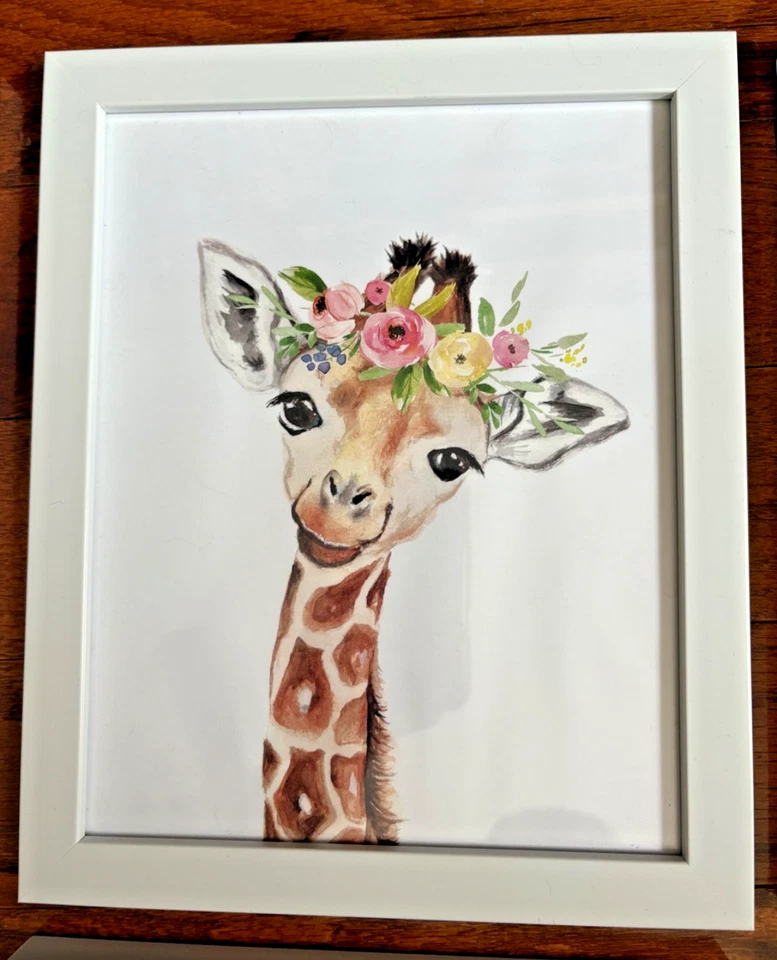 Set of 6 Jungle Themed Animal Baby Boy Girl Nursery Framed Art Prints Photos - Image 4 of 4