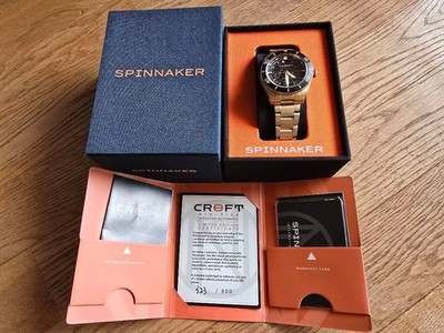 SPINNAKER Croft SP-5095 600 Limited Edition Armbanduhr Uhr Gold mit Box r#
