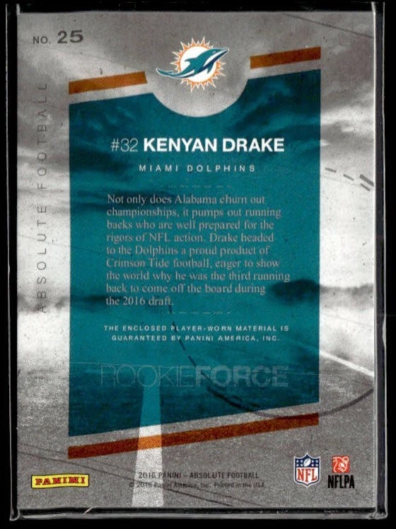 L53,064 -  2016 Absolute Rookie Force Jerseys Blue #25 Kenyan Drake - Image 2 of 2