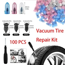 100pcs Car Tubeless Vacuum Tyre Puncture Repair Kit Screw Nails Tire Patch Plug